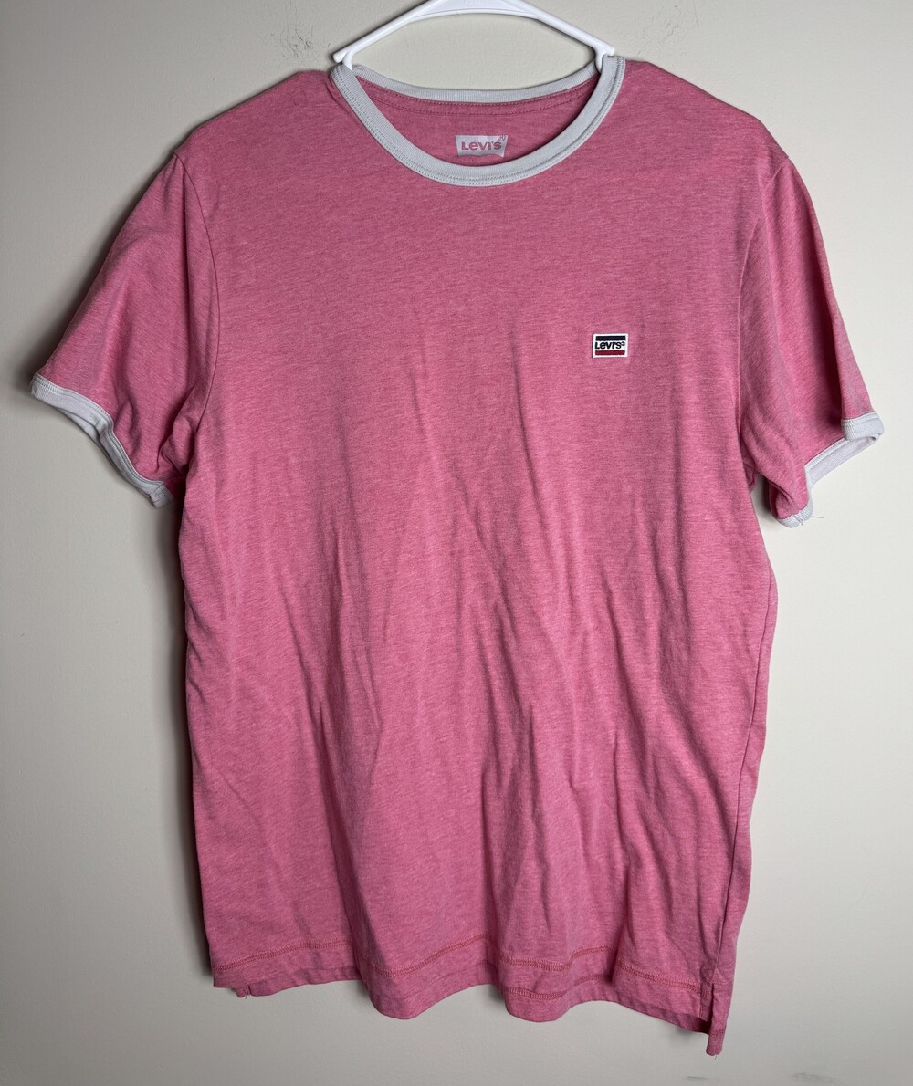 Levi's Medium Pink Ringer Tee Cotton Polyester Short Sleeve Shirt